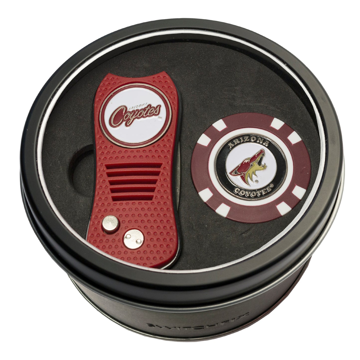 Arizona Coyotes Switchblade Divot Tool + Golf Chip Tin Gift Set