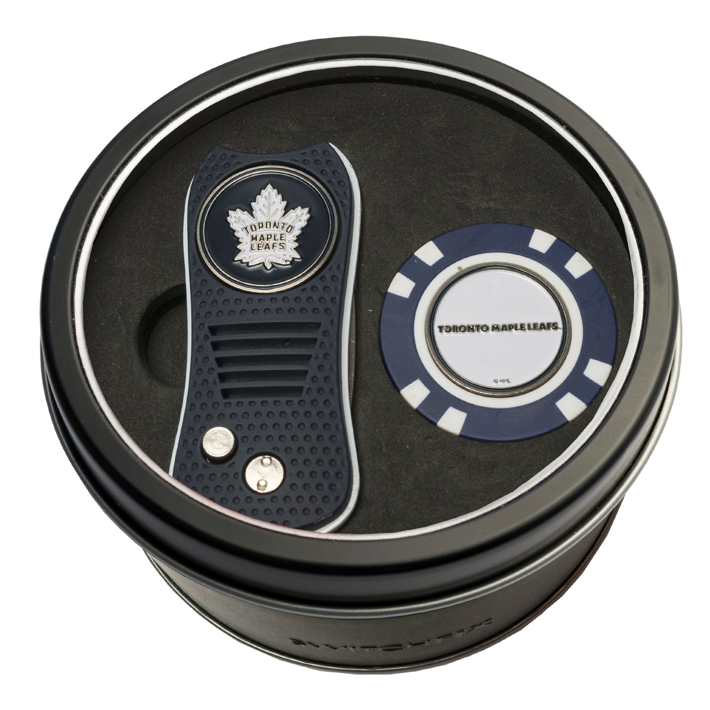 Toronto Maple Leafs Switchblade Divot Tool + Golf Chip Tin Gift Set