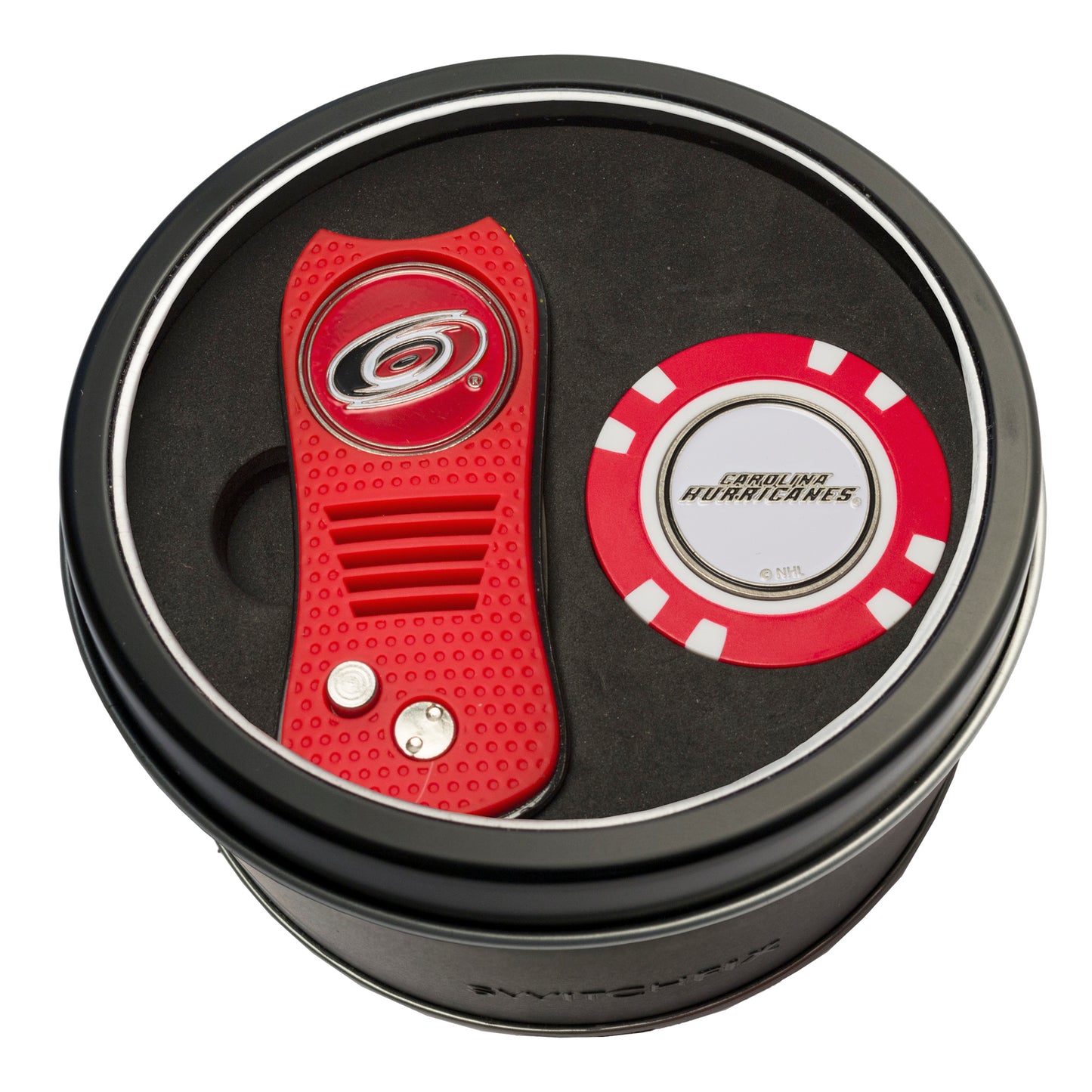 Carolina Hurricanes Switchblade Divot Tool + Golf Chip Tin Gift Set