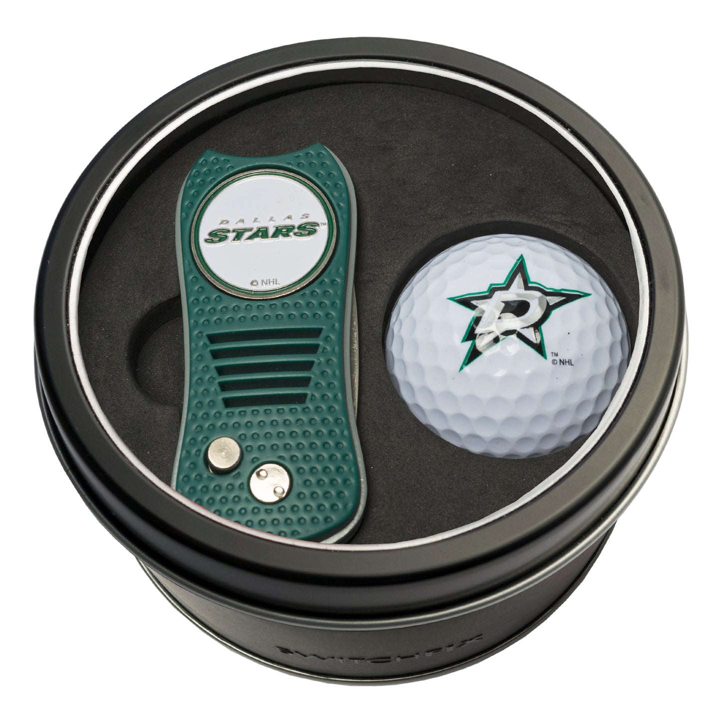 Dallas Stars Switchblade Divot Tool + Golf Ball Tin Gift Set