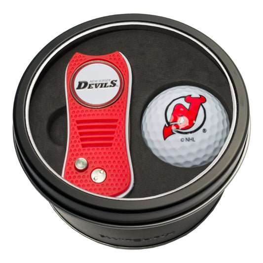 New Jersey Devils Switchblade Divot Tool + Golf Ball Tin Gift Set