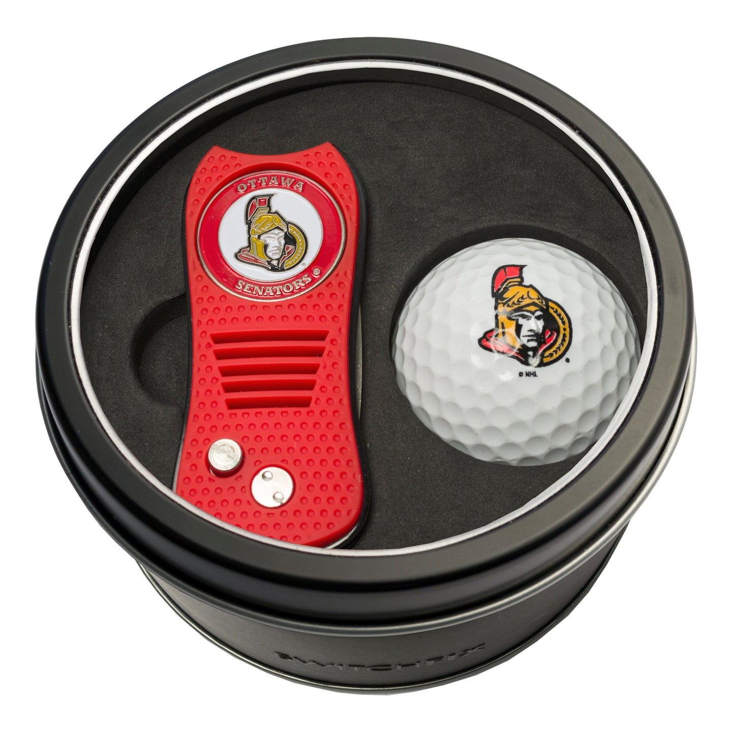 Ottawa Senators Switchblade Divot Tool + Golf Ball Tin Gift Set