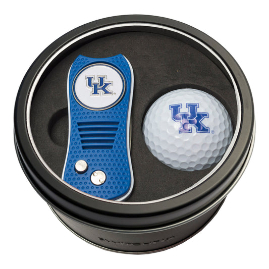 Kentucky Switchblade Divot Tool + Golf Ball Tin Gift Set