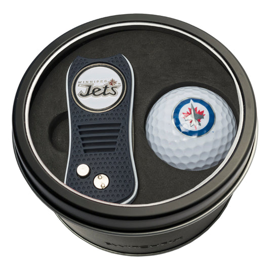 Winnipeg Jets Switchblade Divot Tool + Golf Ball Tin Gift Set