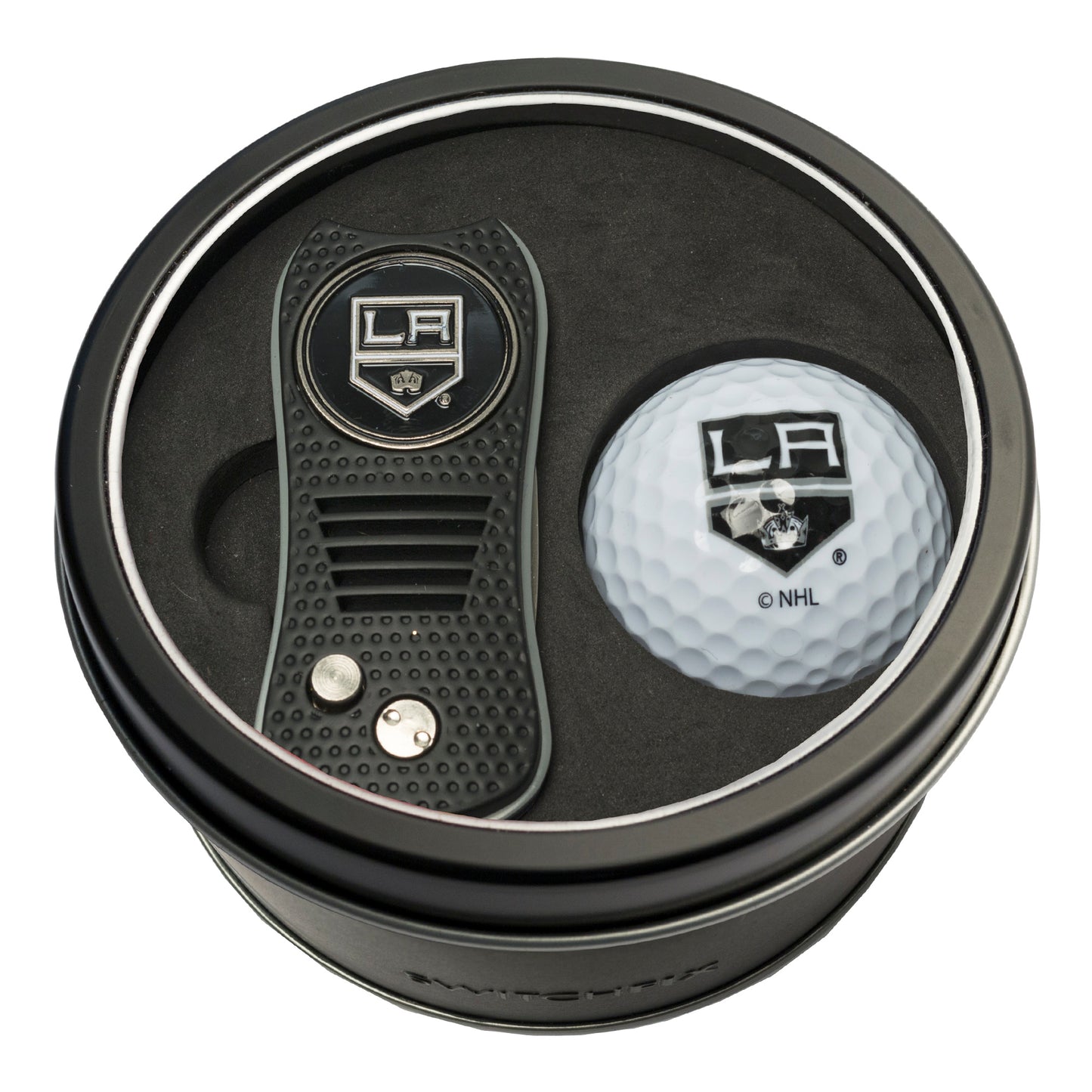 Los Angeles Kings Switchblade Divot Tool + Golf Ball Tin Gift Set