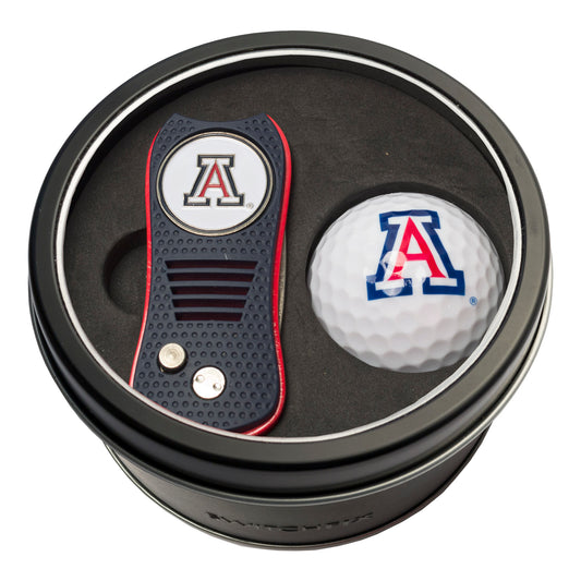 Arizona Switchblade Divot Tool + Golf Ball Tin Gift Set