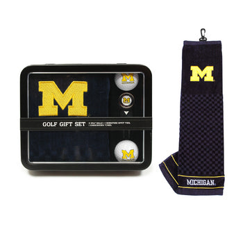 Michigan Wolverines Embroidered Towel Tin Gift Set