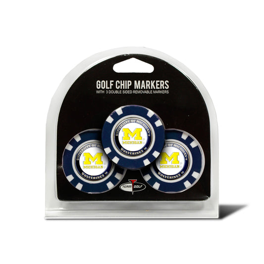 Michigan Wolverines 3 Pack Golf Chip Ball Markers