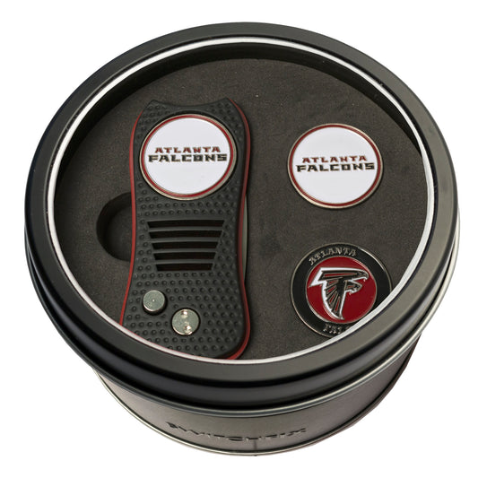 Atlanta Falcons Switchblade Divot Tool + 2 Ball Marker Tin Gift Set