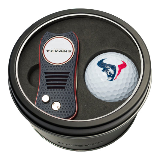 Houston Texans Switchblade Divot Tool + Golf Ball Tin Gift Set