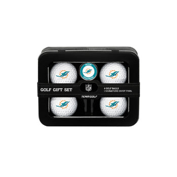 Miami Dolphins 4 Ball Tin Gift Set