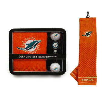 Miami Dolphins Embroidered Towel Tin Gift Set