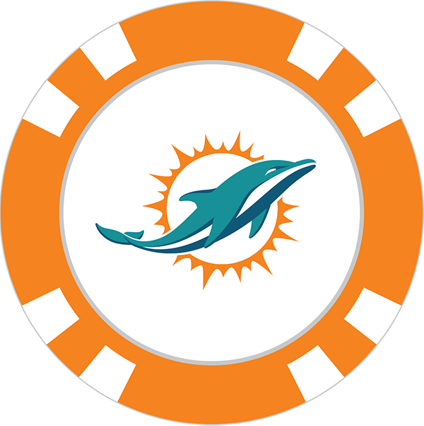 Miami Dolphins Poker Chip Ball Marker