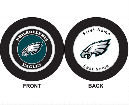 Philadelphia Eagles Ball Marker Poker Chip – CUSTOM To customize your chip: – Click on First Name. Change text in pop up box. – Click on Last Name. Change text in pop up box. – Click the Add to Cart button and continue shopping.